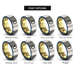 font options for inside engraving on gold & blue & silver lei garland rings