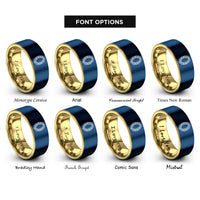 font options for inside engraving on gold & blue lei garland rings