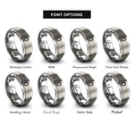 font options for inside engraving on gray lei garland rings