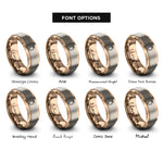 font options for inside engraving on rose gold lemon rings