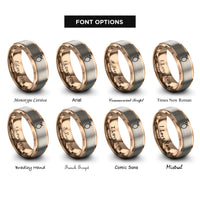 font options for inside engraving on rose gold lemon rings