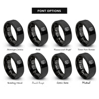 font options for inside engraving on black lemon twist rings