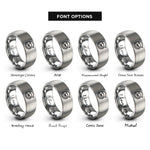font options for inside engraving on silver lemon twist rings