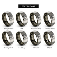 font options for inside engraving on gunmetal & gray lemon twist rings