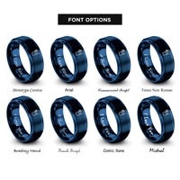font options for inside engraving on blue lemonade cup rings