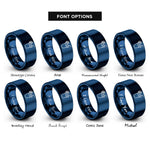 font options for inside engraving on blue lemonade cup rings