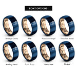 font options for inside engraving on rose gold & blue lemonade cup rings
