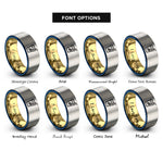 font options for inside engraving on gold & blue & grey lemonade glass rings