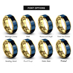 font options for inside engraving on gold & blue lemonade glass rings