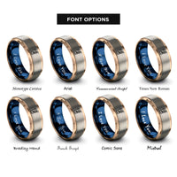 font options for inside engraving on rose gold & blue & silver lemonade glass rings