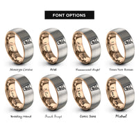 font options for inside engraving on rose gold & gray lemonade glass rings