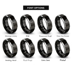 font options for inside engraving on black & grey lens hood rings