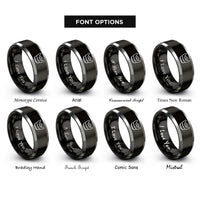 font options for inside engraving on black & grey lens hood rings