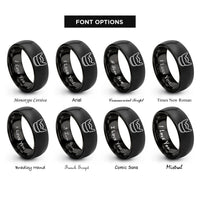 font options for inside engraving on black lens hood rings