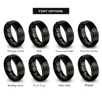 font options for inside engraving on black lens hood rings