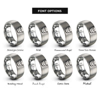 font options for inside engraving on grey lens hood rings