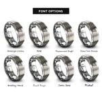 font options for inside engraving on grey lens hood rings