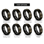 font options for inside engraving on gunmetal & black lens hood rings