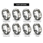 font options for inside engraving on gray lensatic compass rings