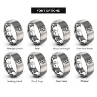 font options for inside engraving on gray lensatic compass rings
