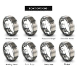 font options for inside engraving on gray lensatic compass rings