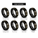 font options for inside engraving on gunmetal & black lensatic compass rings