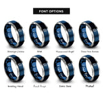 font options for inside engraving on blue & gray leo rings