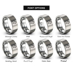 font options for inside engraving on silver leo rings