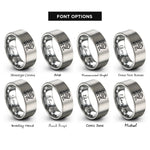 font options for inside engraving on gray leo rings