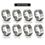font options for inside engraving on silver leo rings