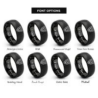 font options for inside engraving on black leopard rings