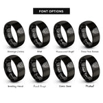 font options for inside engraving on black leopard rings