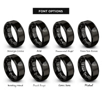 font options for inside engraving on black leopard rings