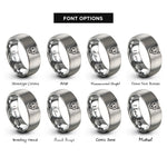 font options for inside engraving on grey leopard rings