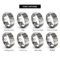 font options for inside engraving on grey leopard rings