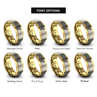 font options for inside engraving on gold & silver lesbian flag rings