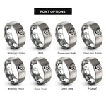 font options for inside engraving on silver lesbian flag rings