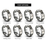 font options for inside engraving on silver lesbian flag rings