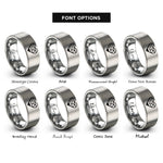font options for inside engraving on gray lesbian flag rings