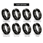 font options for inside engraving on black & grey less equal rings