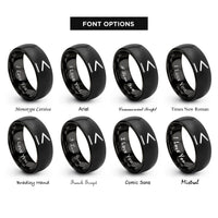 font options for inside engraving on black less equal rings
