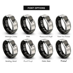 font options for inside engraving on black & silver level crossing gates rings