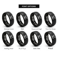 font options for inside engraving on black level crossing gates rings