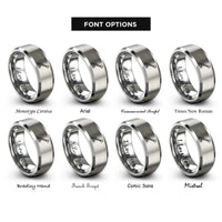 font options for inside engraving on silver lever class 1 rings