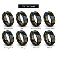 font options for inside engraving on gunmetal & blue lever class 1 rings