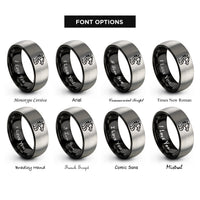 font options for inside engraving on black & grey leviathan rings