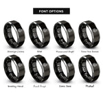 font options for inside engraving on black & silver leviathan rings