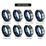 font options for inside engraving on blue & silver leviathan rings