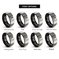 font options for inside engraving on black & gray leviathan cross rings
