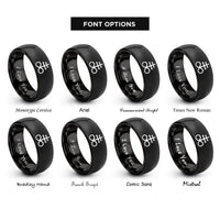 font options for inside engraving on black leviathan cross rings